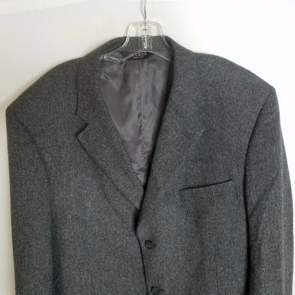 Jos. A. Bank Mens Grey 100% Camel Hair Three‎ Button Blazer Jacket Size 46L